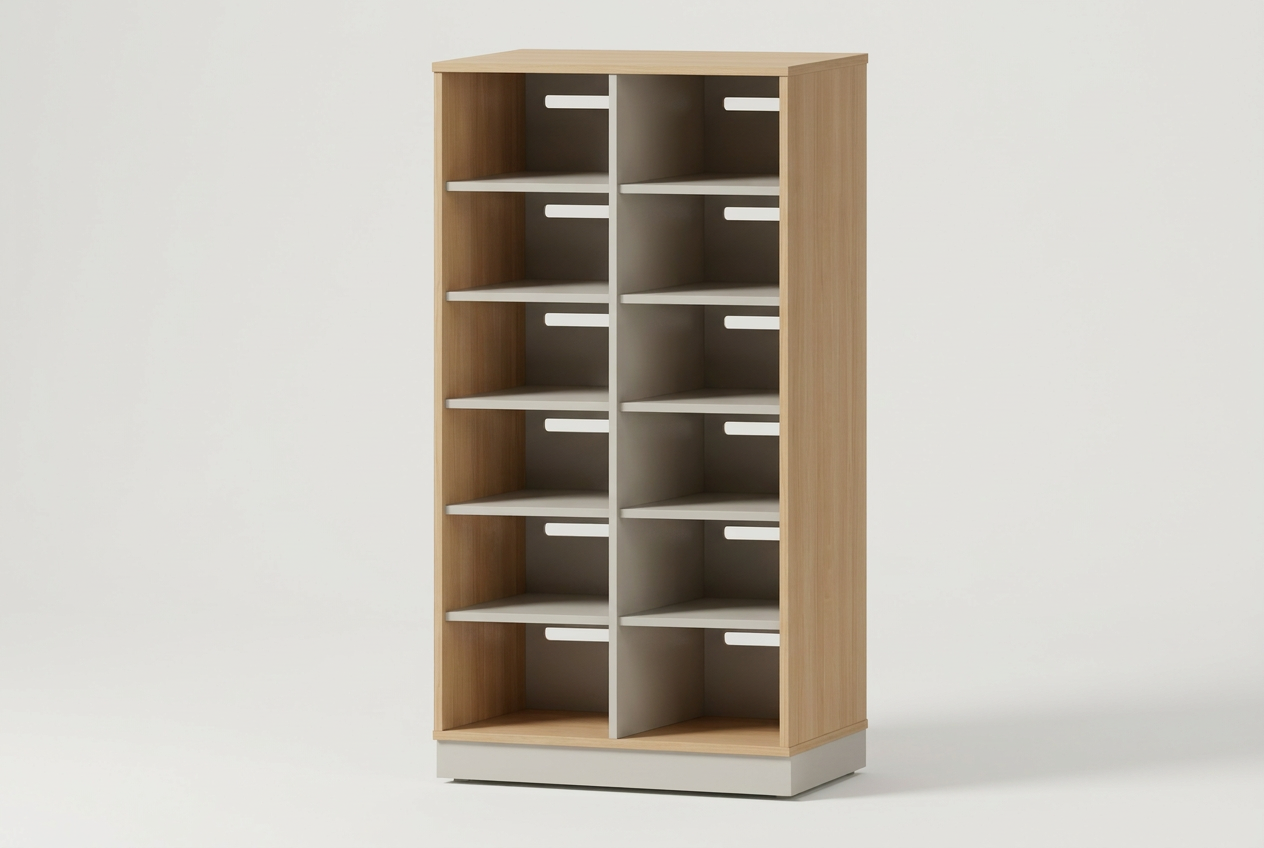 Bettzeugregal | 12 Fächer -  Basic | 70 x 159 x 67 cm