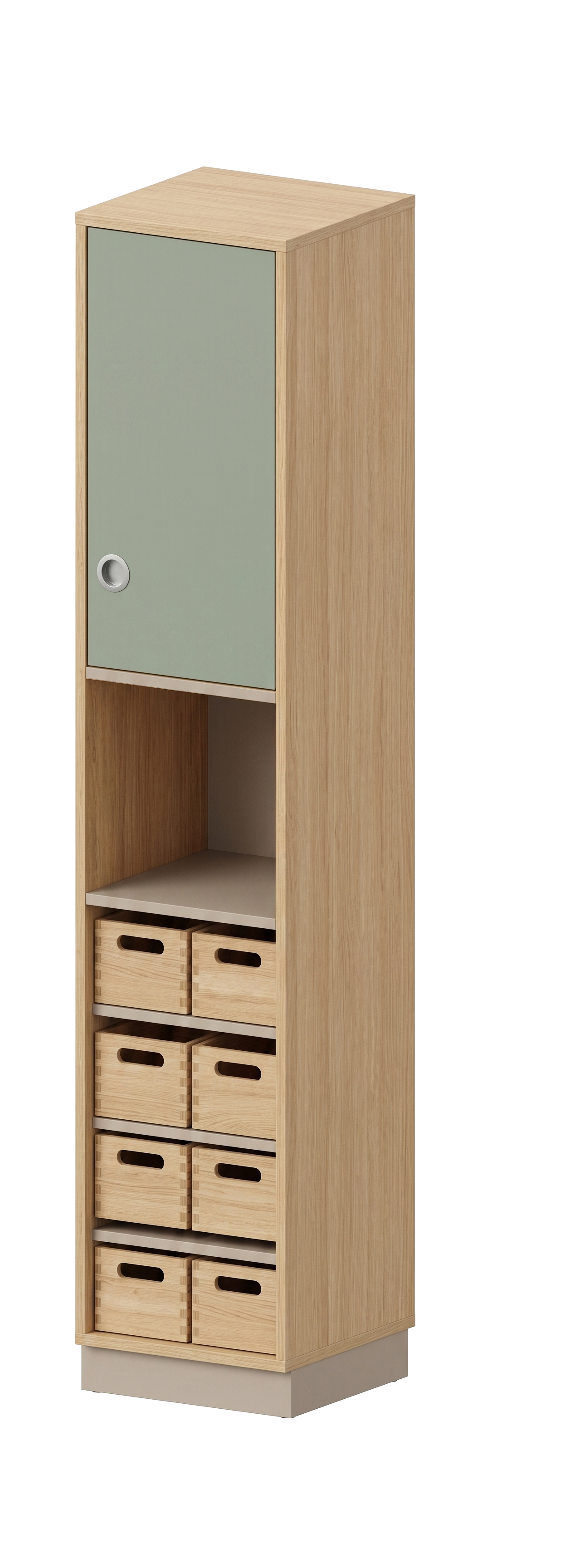 Schrank | mit 4 Fachböden, offenem Fach und Türen rechts, 5 OH - Smart | 40 x 197 x 40 cm