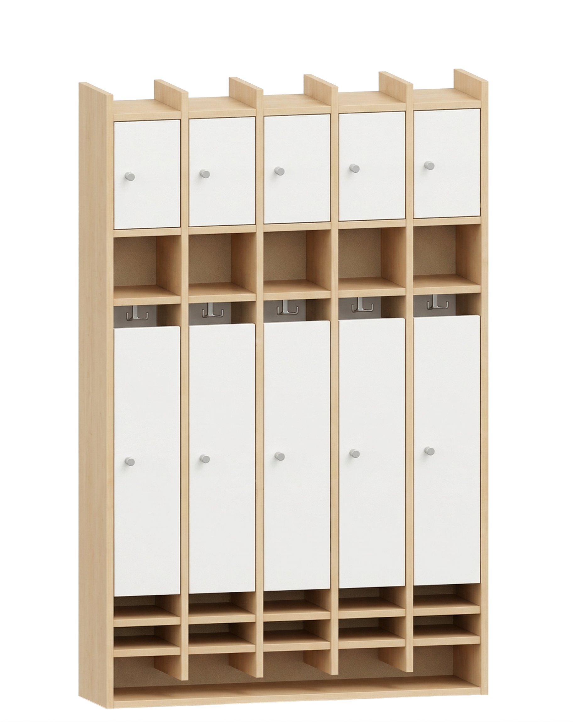Spindgarderobe | 5 Plätze und Türen rechts | 102 x 161 x 25 cm