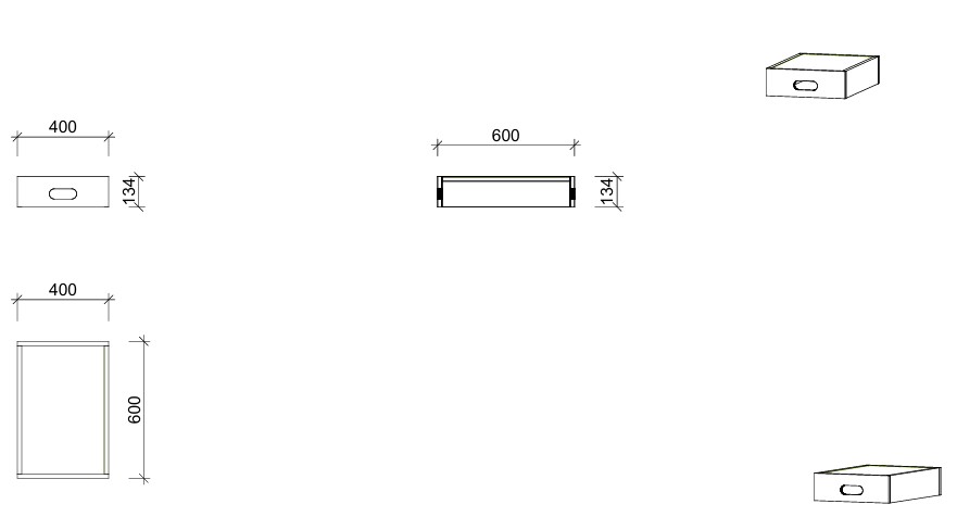 Podestmodul | rechteckig 4060 -  niedrig | 40 x 13 x 60 cm