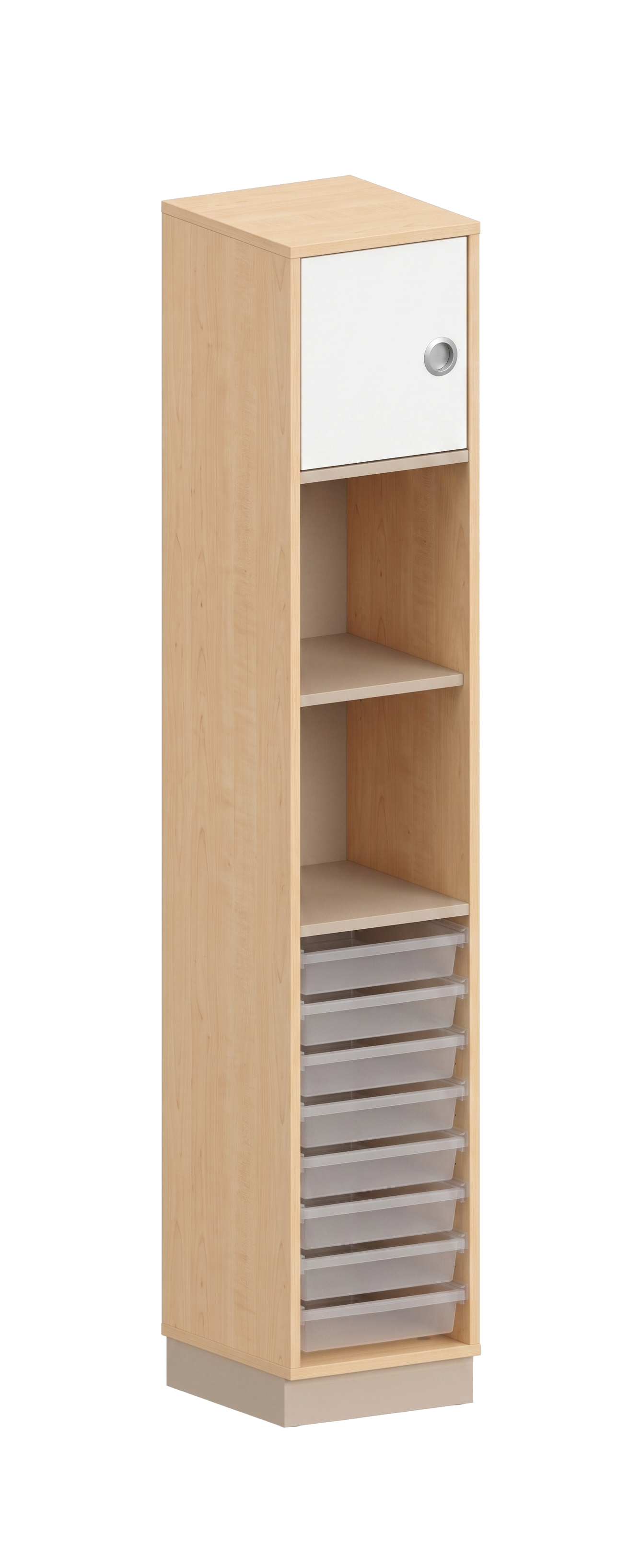 Schrank | für Kunststoffboxen Gratnells, Regal und Tür links, 5 OH - Smart | 36 x 197 x 40 cm