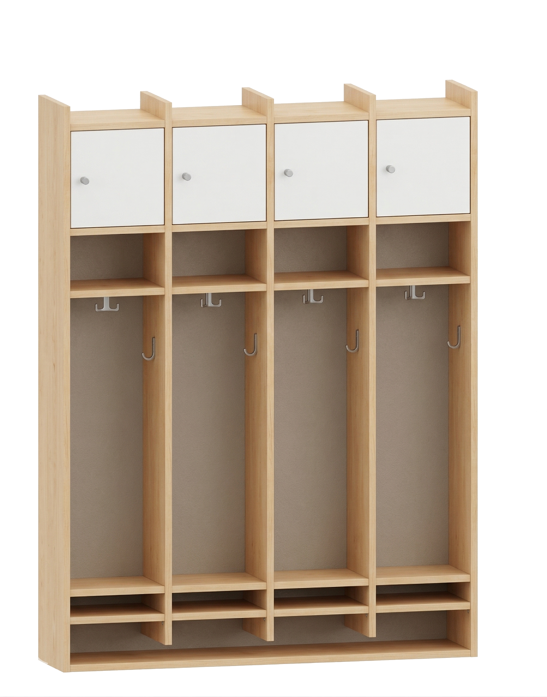 Spindgarderobe | 4 Plätze und Tür rechts | 122 x 161 x 25 cm