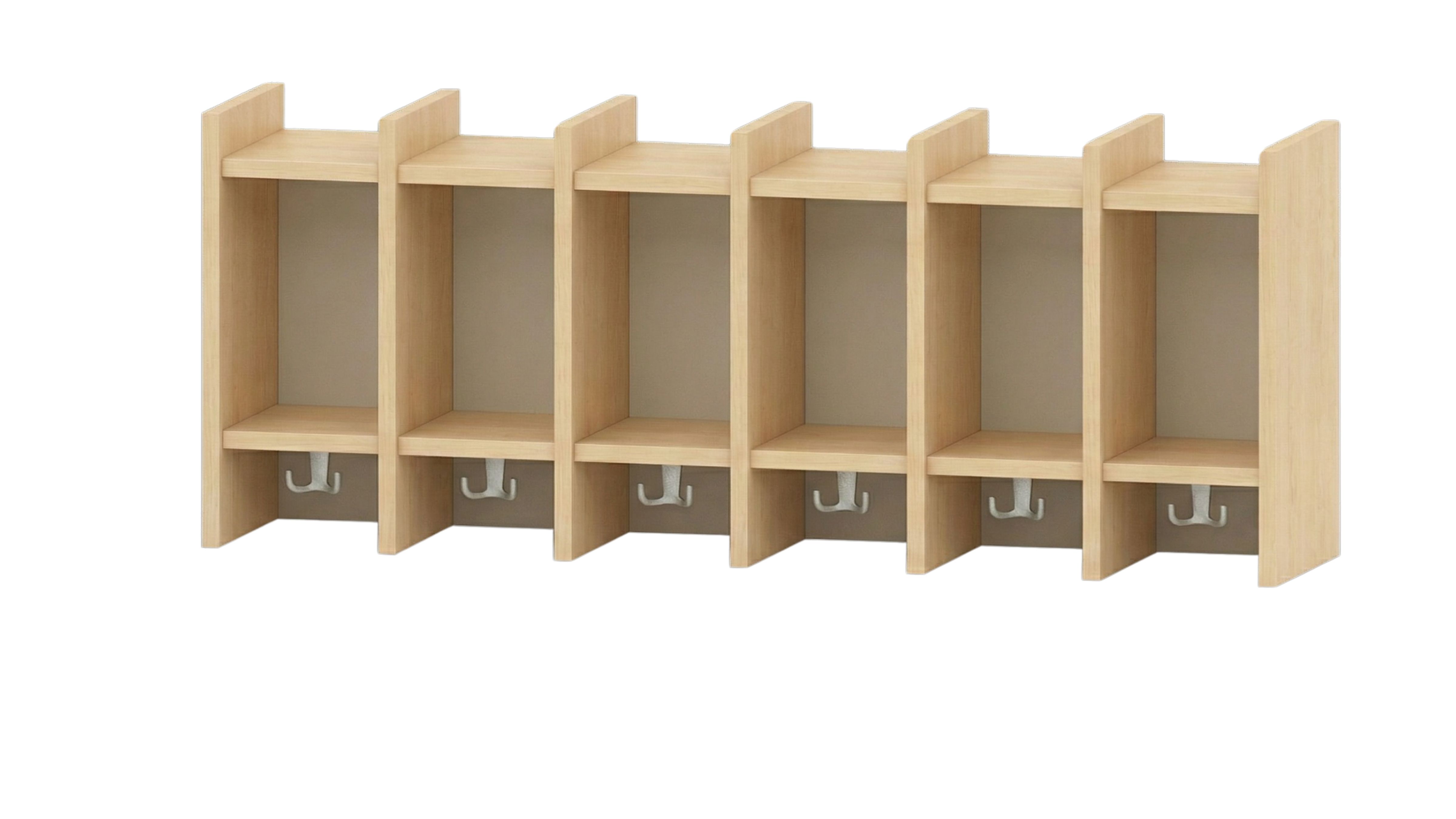 Garderobenablage | 6 Plätze -  Basic | 122 x 48 x 25 cm