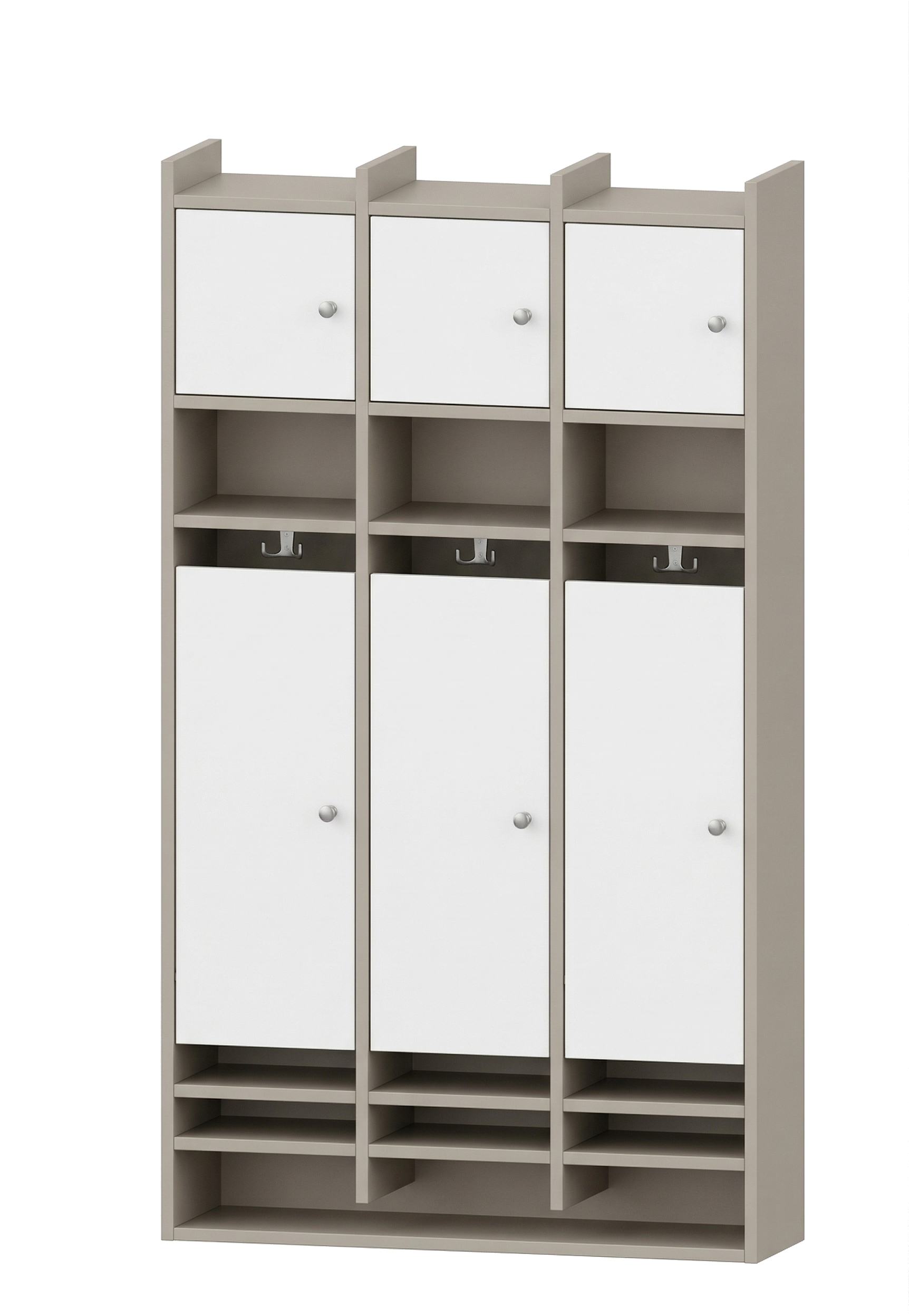 Spindgarderobe | 3 Plätze und Türen links | 92 x 161 x 25 cm