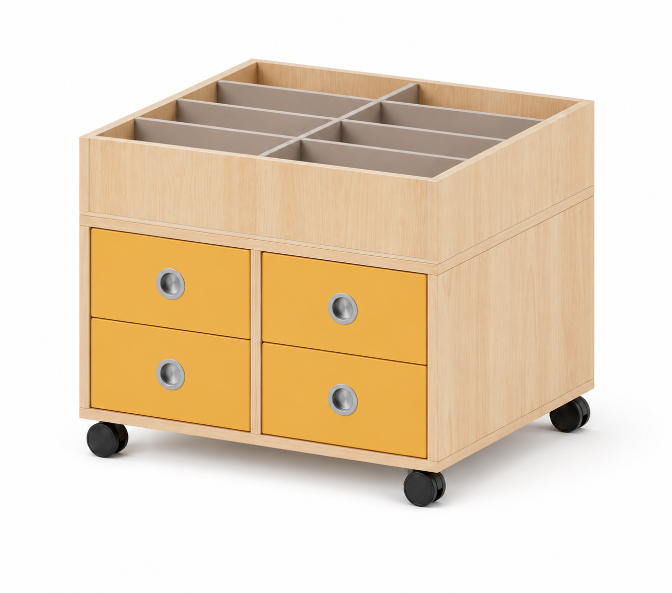 Büchertrog | mit 8 Fächern und Schubladen - smart | 80 x 65 x 80 cm