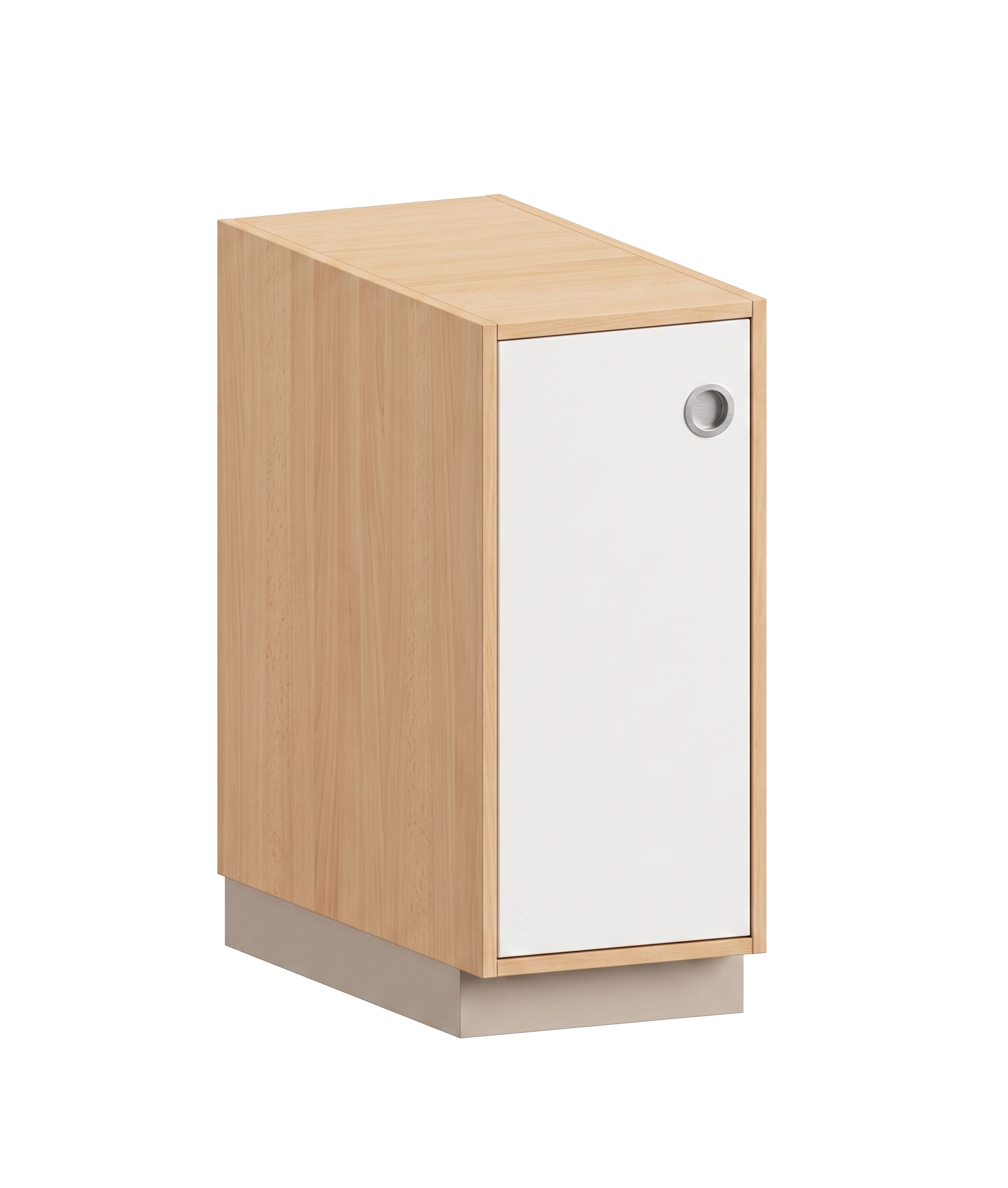 Modul für Wickelanlage | geschlossen mit Tür links und 3 Fachböden | 36 x 84 x 70 cm